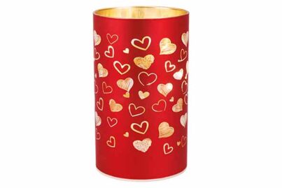 LED Decolamp Hearts Rood&nbsp;<br />&Oslash; 9 x 15 cm · glas