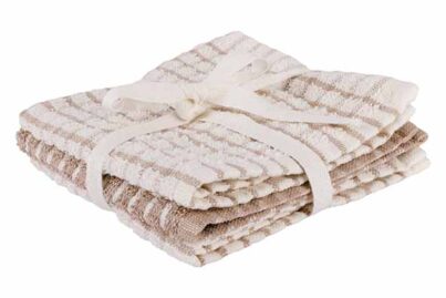 Stoff Vaatdoek Sand Grey&nbsp;<br />30 x 30 cm · katoen · 3 assorti