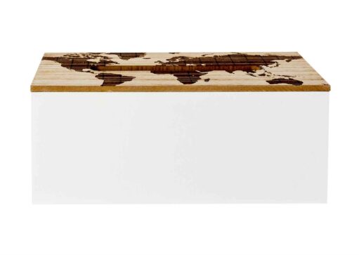 Tissuebox World Map <br />24,5 x 13,5 x 10 cm · hout