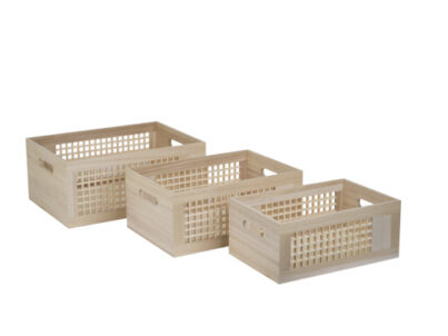 Opbergbox Set Natural 3-Delig&nbsp;<br />3 verschillende maten · hout