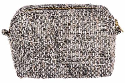 Make-Up Tas Beige Zwart&nbsp;<br />20 x 9 x 14 cm · textiel